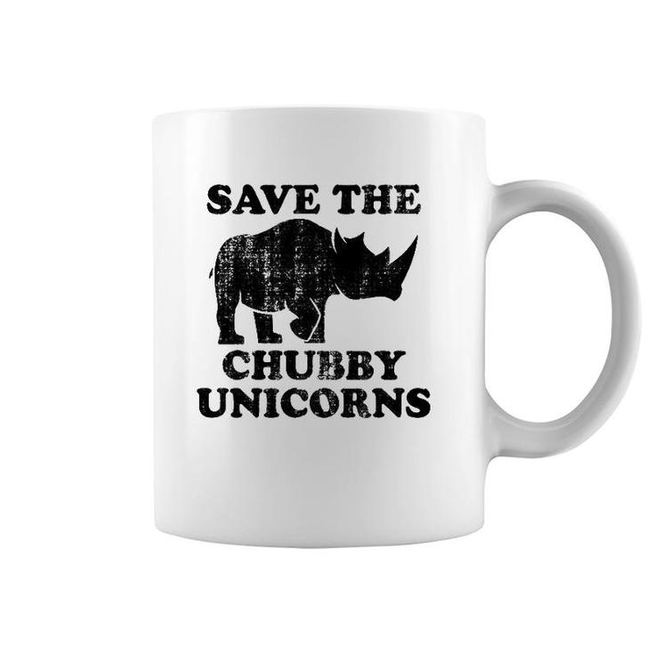 Distressed Save The Chubby Unicorns Vintage Style Coffee Mug