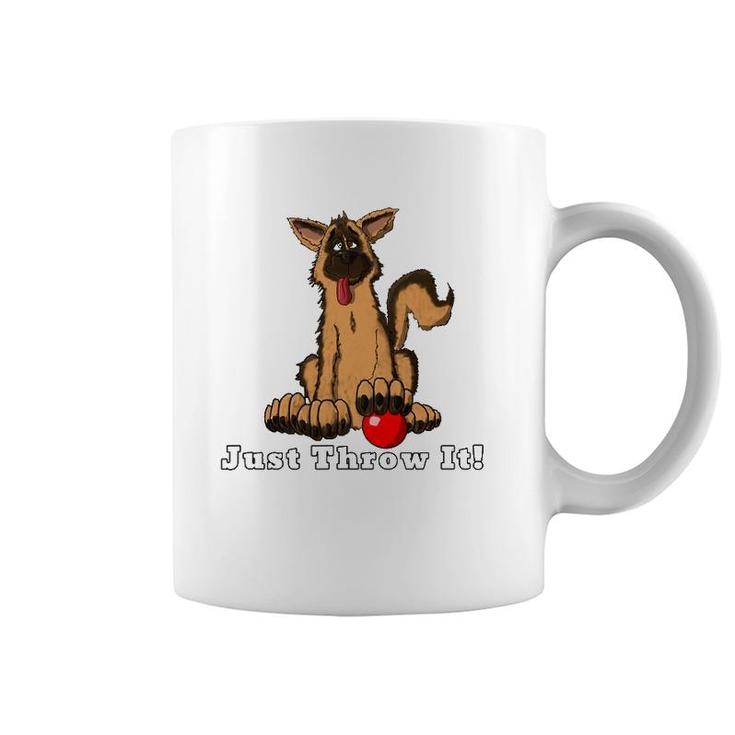 Dog With Red Ball Just Throw It For Dog Lovers Coffee Mug