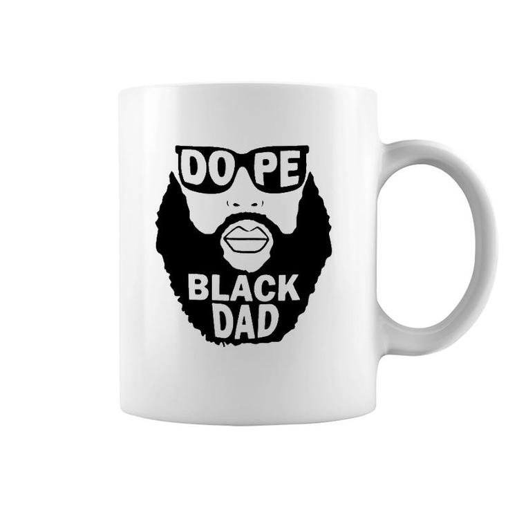 Dope Black Dad Beared Man Father's Day Coffee Mug