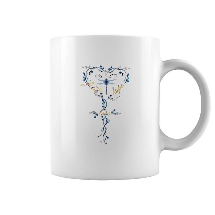Dragonfly Faith Hope Love Coffee Mug