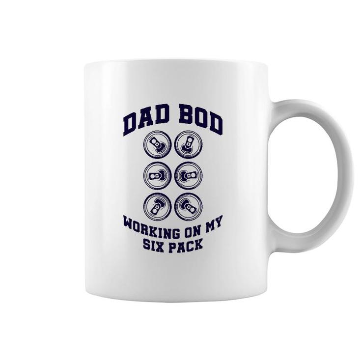 Drinking Father's Day Beer Can Funny Dad Bod Working On My Six Pack Coffee Mug