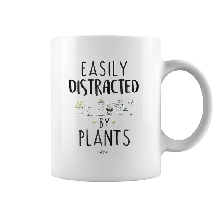 Easily Distracted By Plants  Funny Cute Plants  Coffee Mug