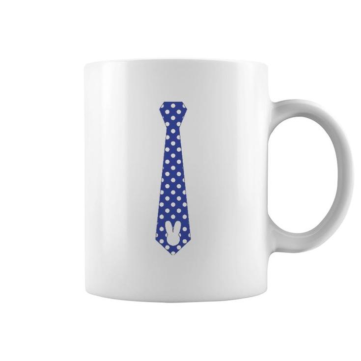 Easter Bunny Rabbit Boys Tie  Blue With White Dots Coffee Mug
