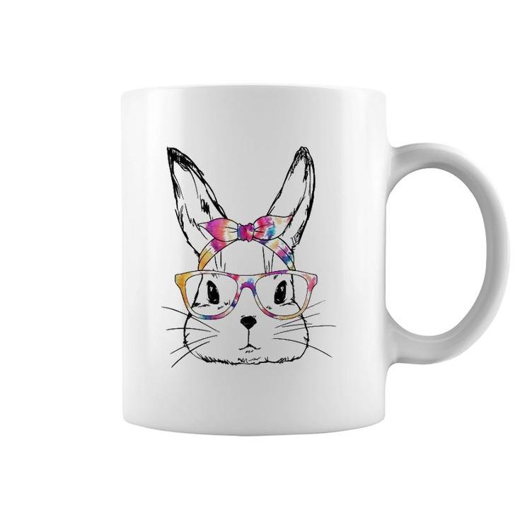 Easter Day 2022 Dy Cute Bunny Face Tie Dye Glasses Women Boy Coffee Mug
