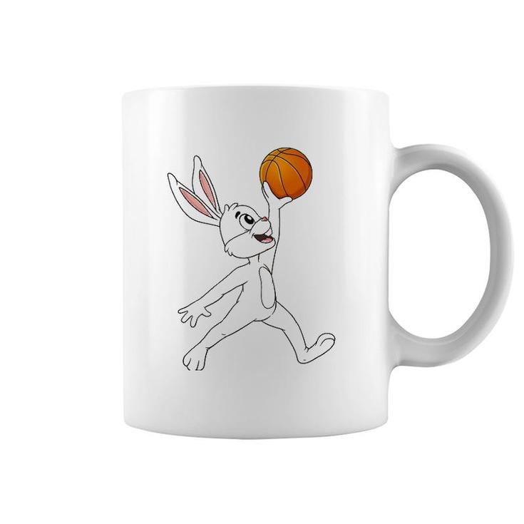 Easter Day Rabbit A Dunking Basketball Funny Boys Girls Kids Coffee Mug