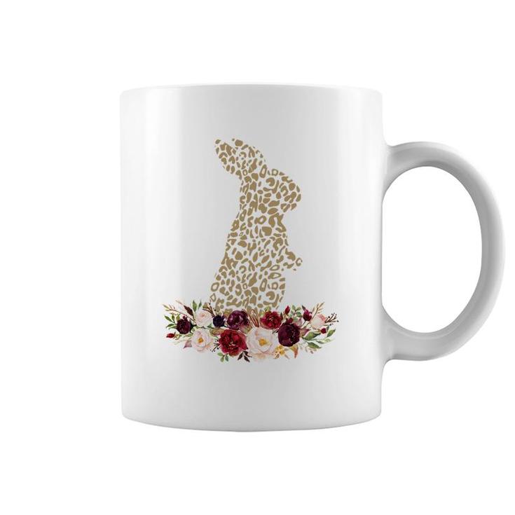 Easter Leopard Floral Bunny Funny Coffee Mug