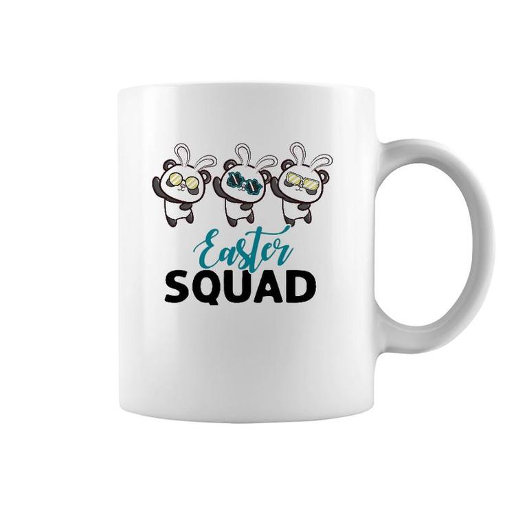 Easter Squad Panda With Bunny Ears Funny Easter Day Coffee Mug