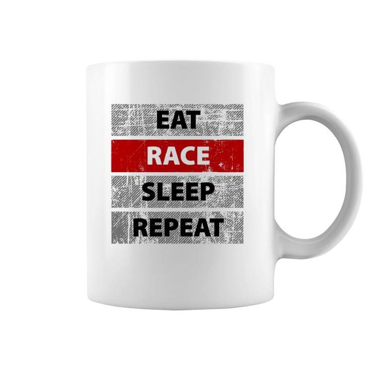 Eat Race Sleep Repeat Vintage Retro Distressed Racing  Coffee Mug