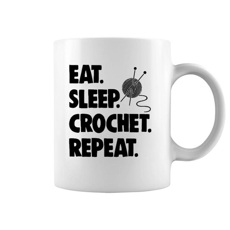 Eat Sleep Crochet Repeat Ts Women Crochet Lovers Gifts Coffee Mug