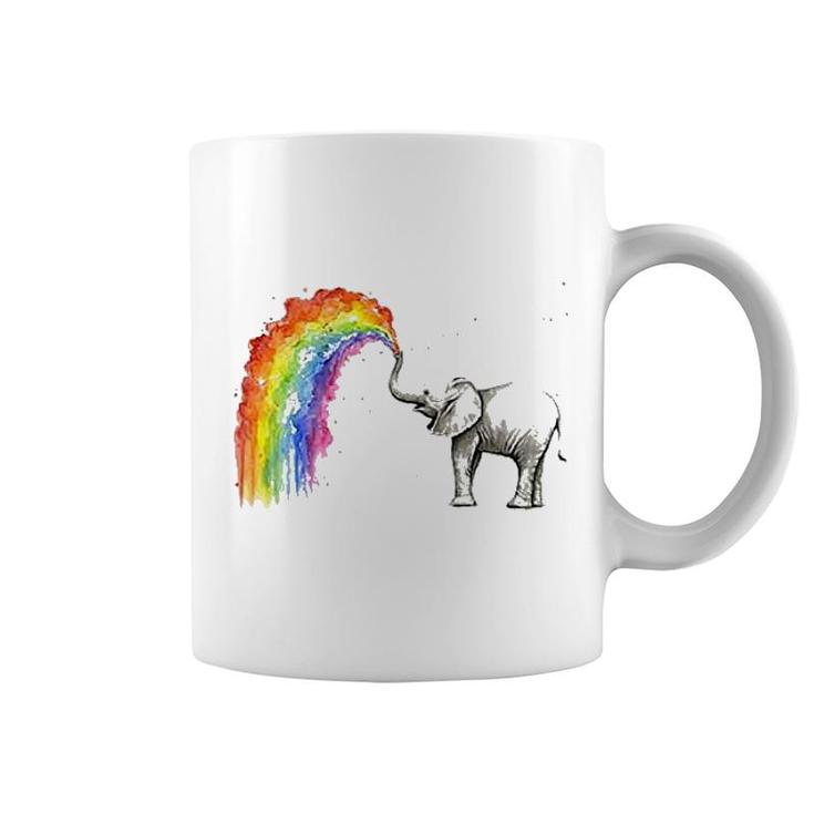 Elephant And Rainbow Coffee Mug