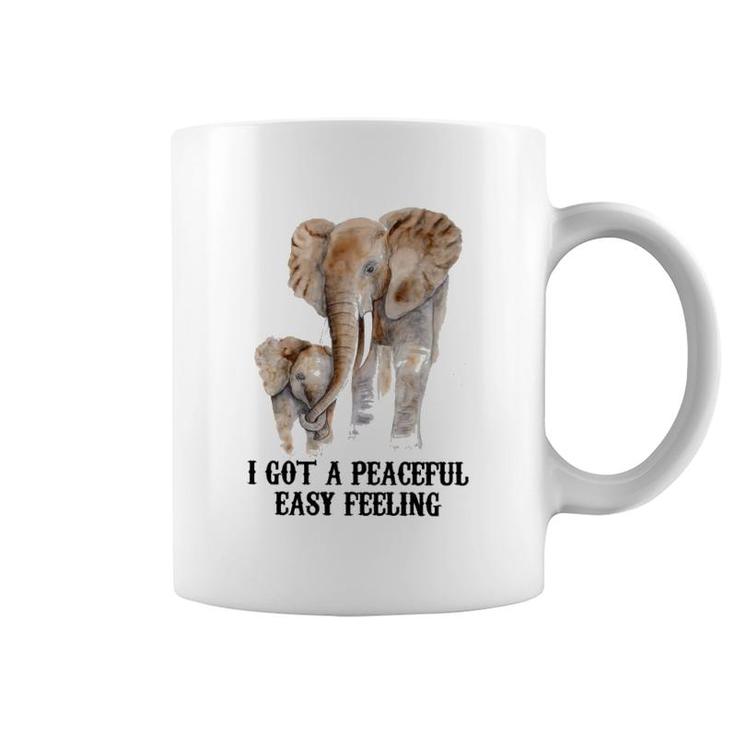 Elephant I Got A Peaceful Easy Feeling Coffee Mug