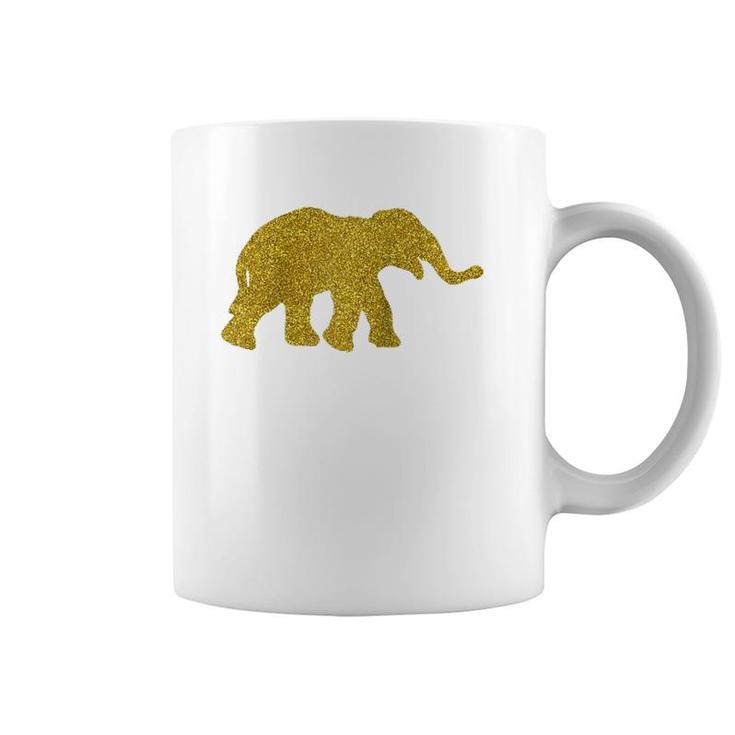 Elephant Vintage Golden Animal Gift Raglan Baseball Tee Coffee Mug