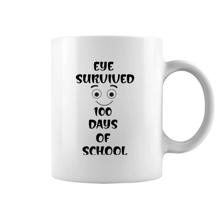 Eye Survived 100 Days Of School Teacher Coffee Mug