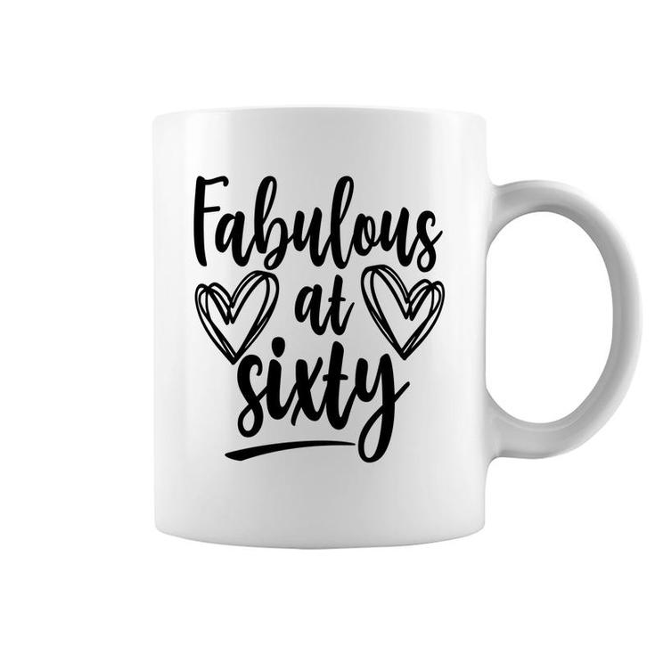 Fabulous At Sixty 60Th Birthday Heart Graphic Coffee Mug