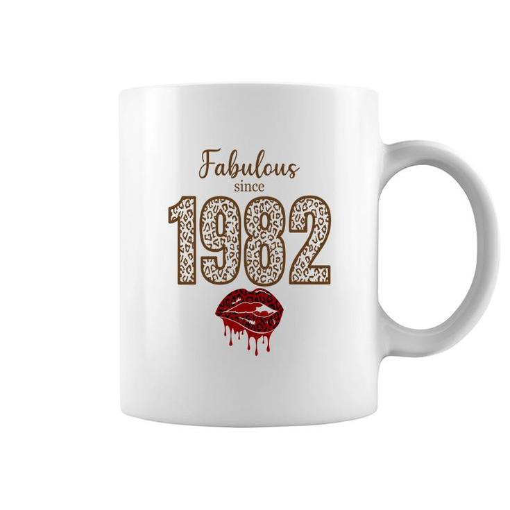 Fabulous Since 1982 Red Lips 40Th Birthday Coffee Mug