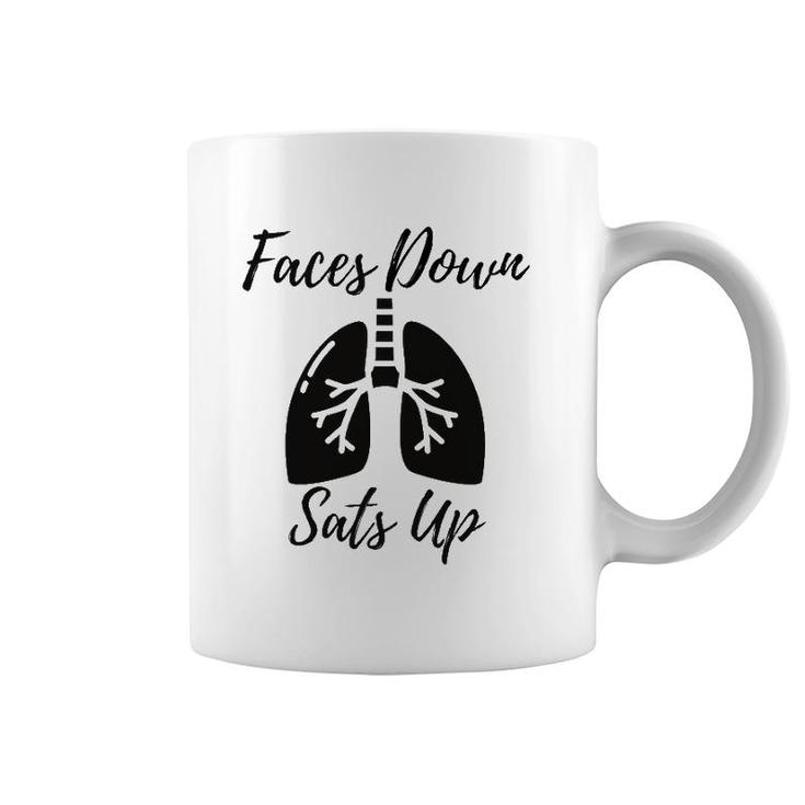 Faces To Down Sats Up Respiratory Therapist Nurse Gift Coffee Mug