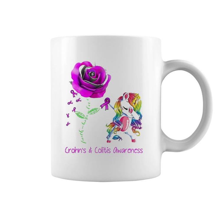 Faith Hope Love Unicorn Crohn's & Colitis Awareness Coffee Mug