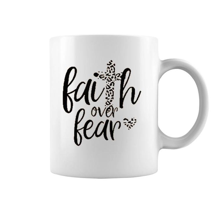 Faith Over Fear Cross Jesus Coffee Mug
