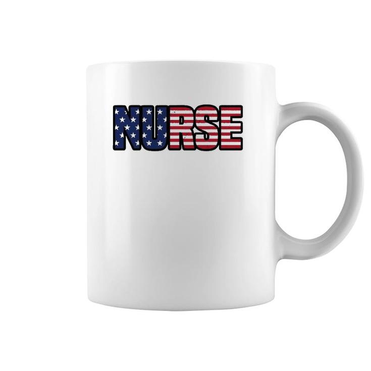 Family 365 Nurse Distress American Flag - Unisex Coffee Mug
