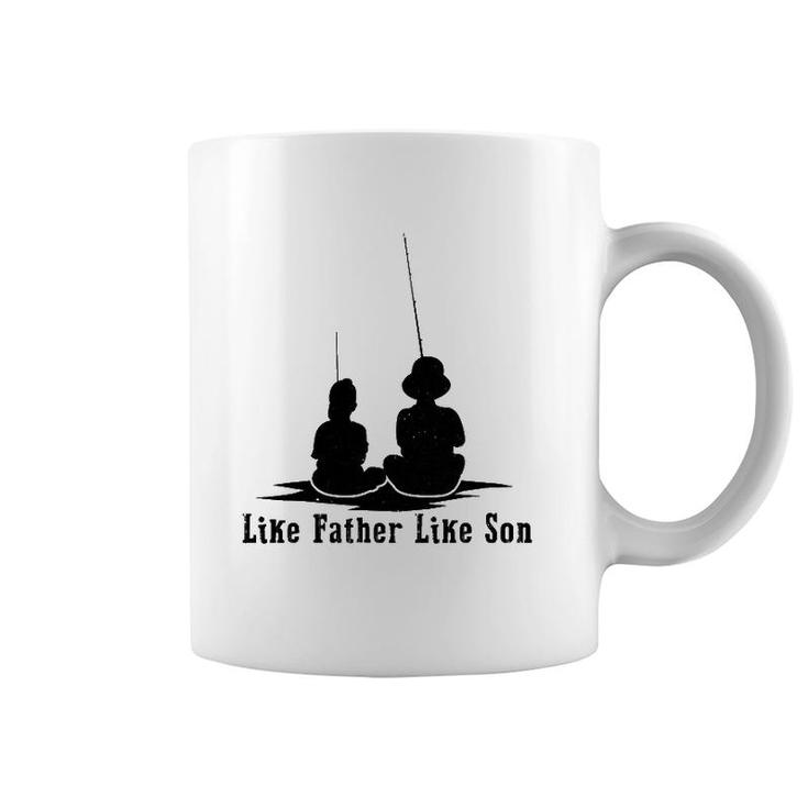 Father Like Son Fishing Matching Dad Daddy Papa Pops Coffee Mug