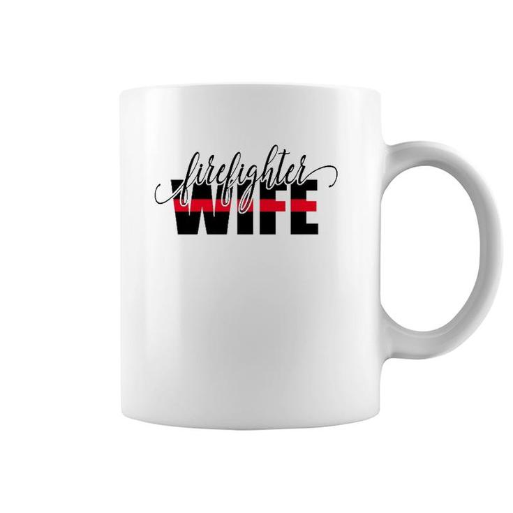 Firefighter Wife Thin Red Line Coffee Mug