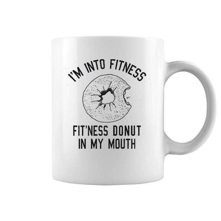 Fitness Donut In My Mouth Funny Foodie Coffee Mug