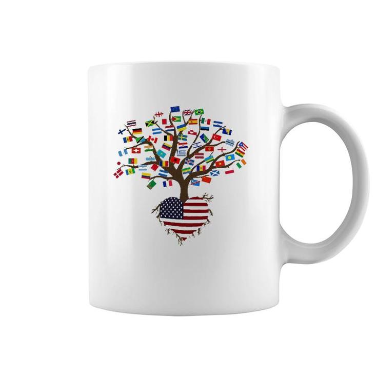 Flags Of The Countries Of The World And American Flag Coffee Mug