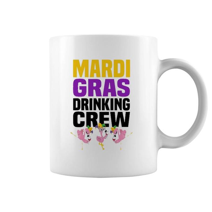 Flamingo Jester Hat Wine Glass Mardi Gras Drinking Crew Coffee Mug