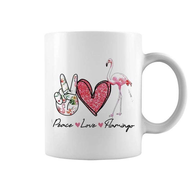 Flamingo Peace Love Coffee Mug