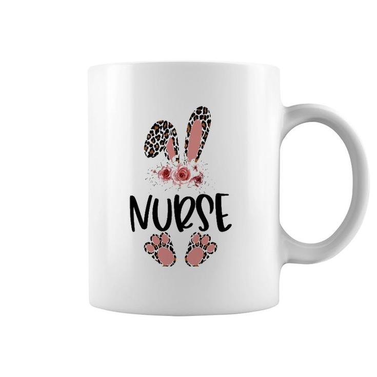 Floral Nurse Bunny  , Novelty Nurse Easter Bunny Coffee Mug