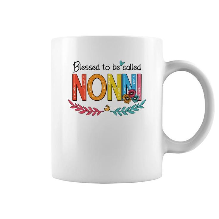 Flower Blessed To Be Called Nonni Funny Coffee Mug
