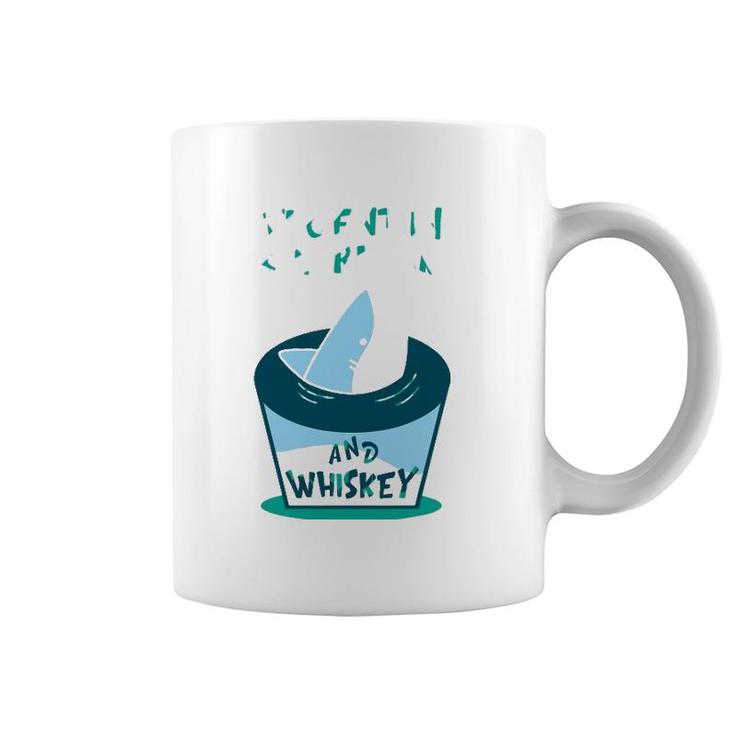 Fluent In Sharkasm And Whiskey Shark Lover Coffee Mug
