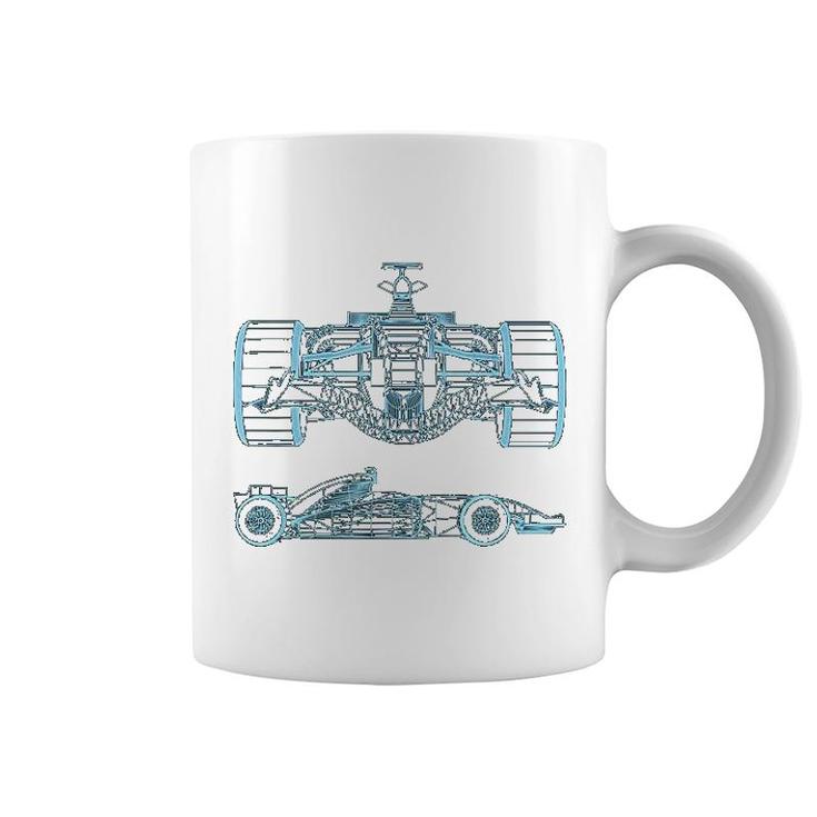 Formula Racing Car Silhouette Mechanical Engineering Draw Coffee Mug