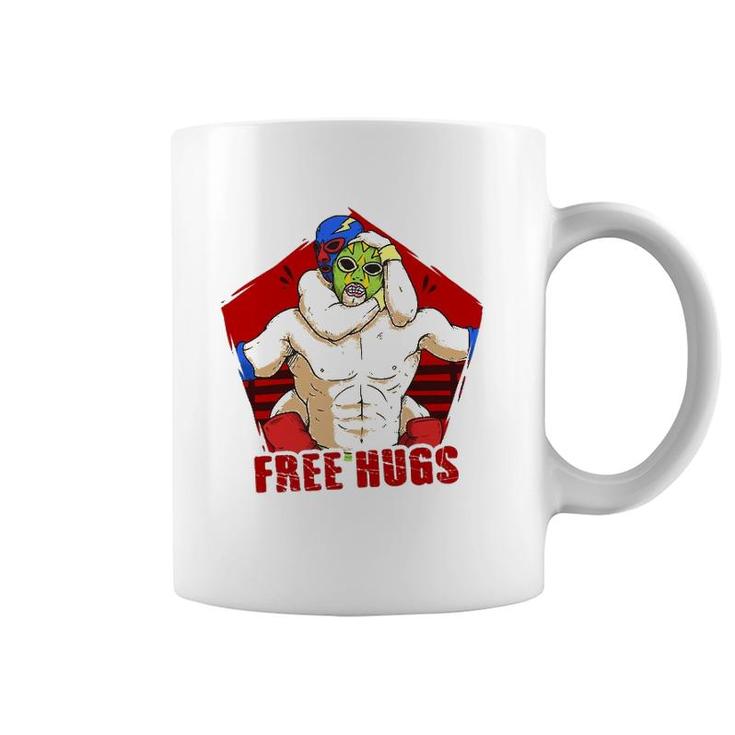 Free Hugs Funny Wrestling For Wrestling Fanatics Coffee Mug