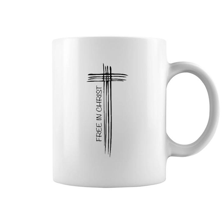 Free In Christ Cross John 836 Verse Coffee Mug