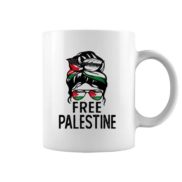 Free Palestine Free Gaza Messy Bun Mother's Day Gift Coffee Mug