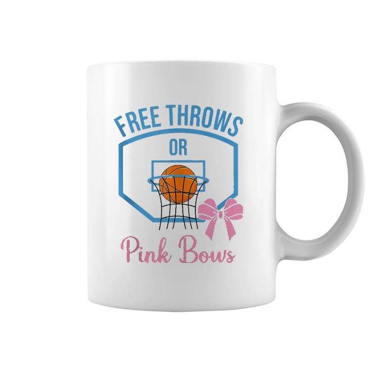 Free Throws Or Pink Bows Gender Reveal Designs  Coffee Mug
