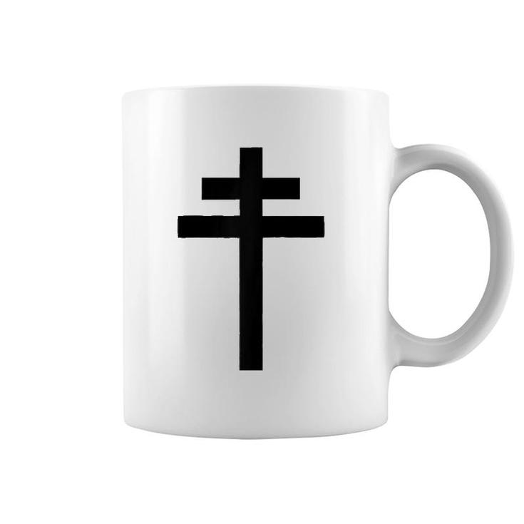 French Resistance Cross Of Lorraine Raglan Baseball Tee Coffee Mug