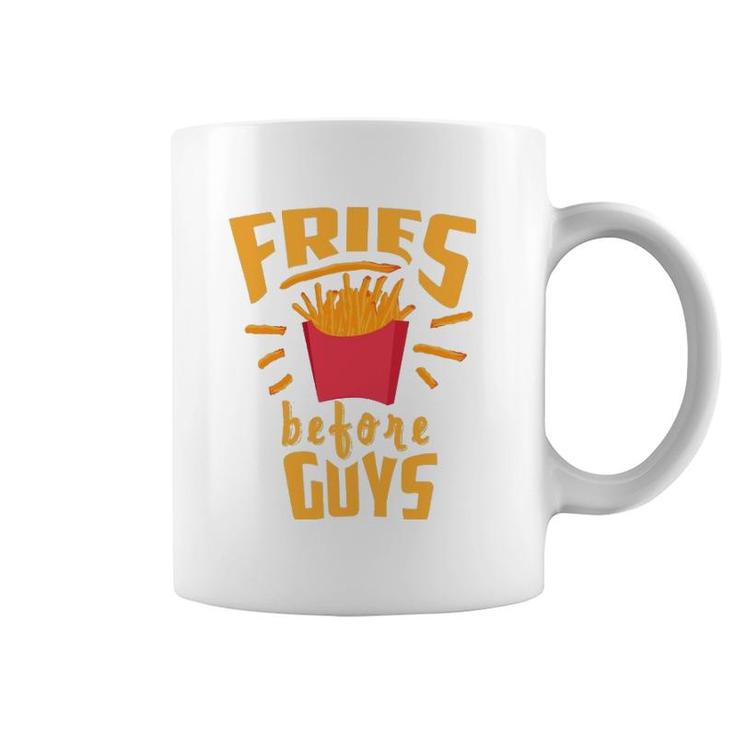 Fries Before Guys  Funny Sassy I Heart Fries Gift Coffee Mug