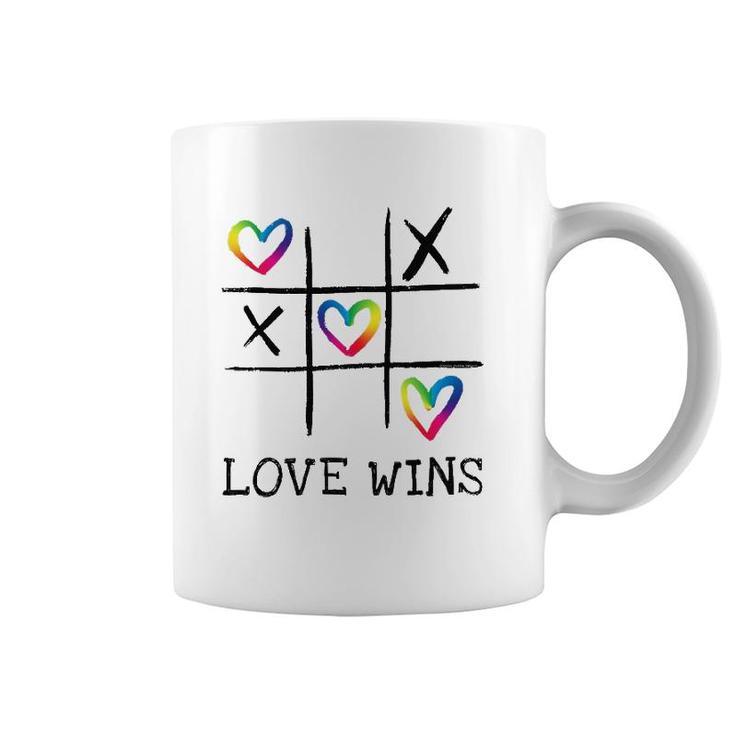 Fun Lgbtq Love Wins In Gay Pride Rainbow Colors - Gay Ally Coffee Mug