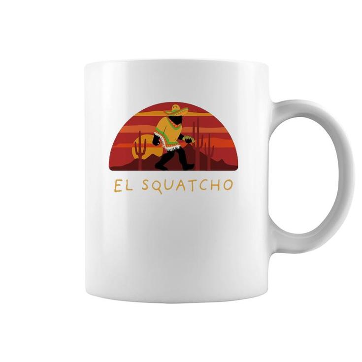 Funny Bigfoot Taco El Squatcho Hide And Seek Desert Sunset Coffee Mug