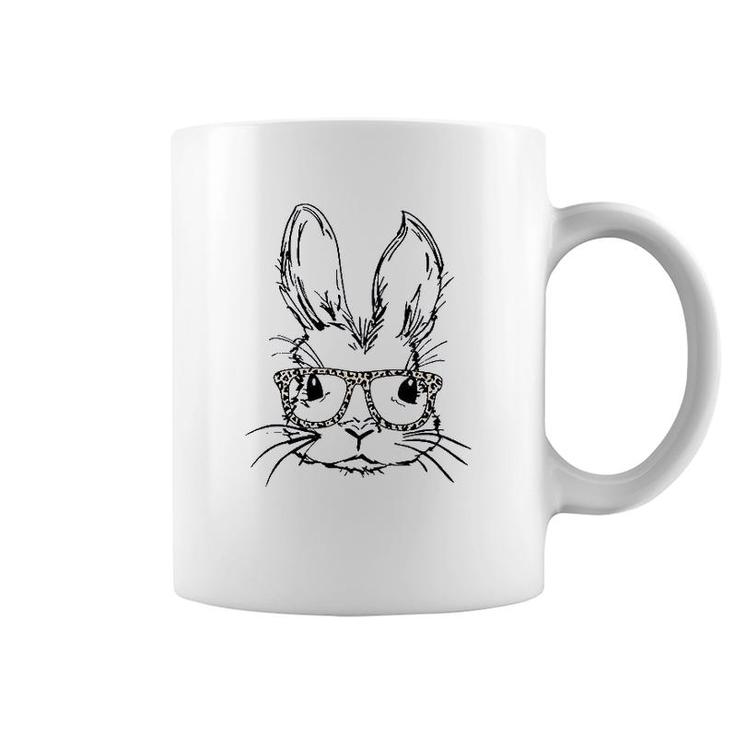 Funny Bunny Rabbit With Leopard Glasses Coffee Mug