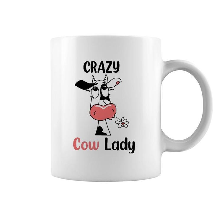 Funny Crazy Cow Lady Gift For Cow Lovers And Farm Lovers Coffee Mug