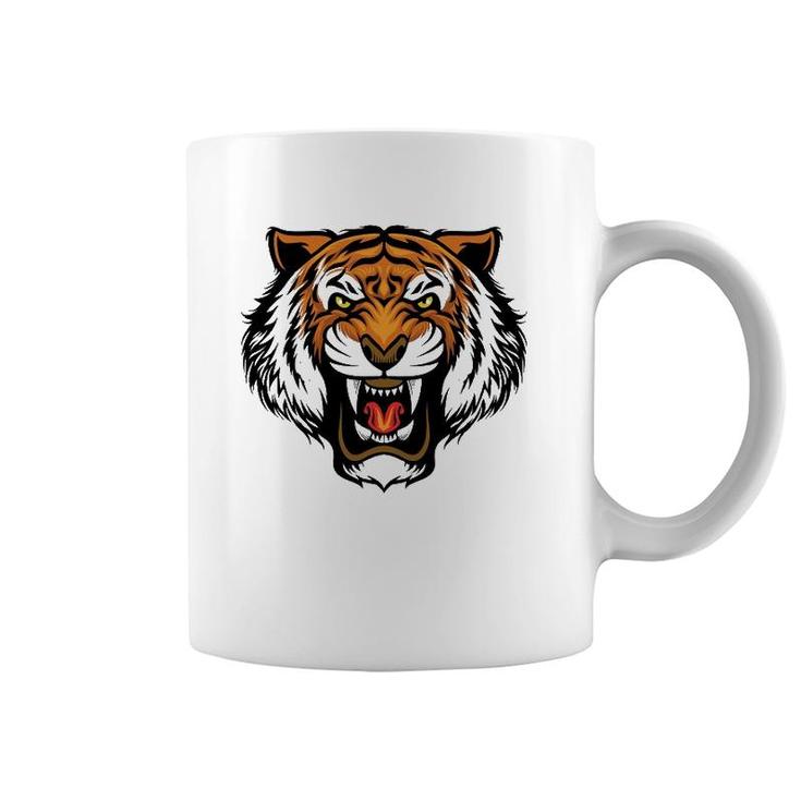 Funny Growling Mouth Open Bengal Tiger Men Women Kids Coffee Mug