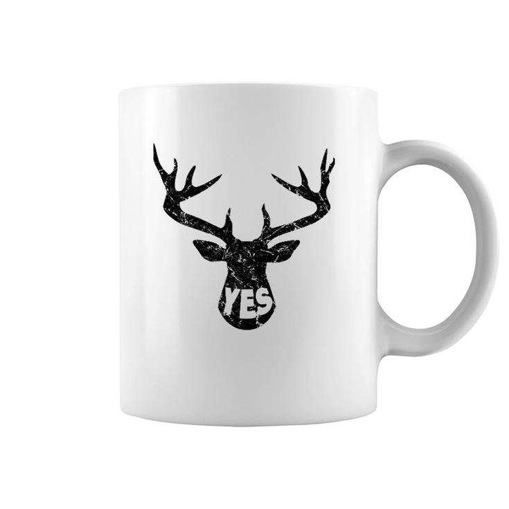 Funny Husband Deer, Yes Dear Happy Wife Coffee Mug