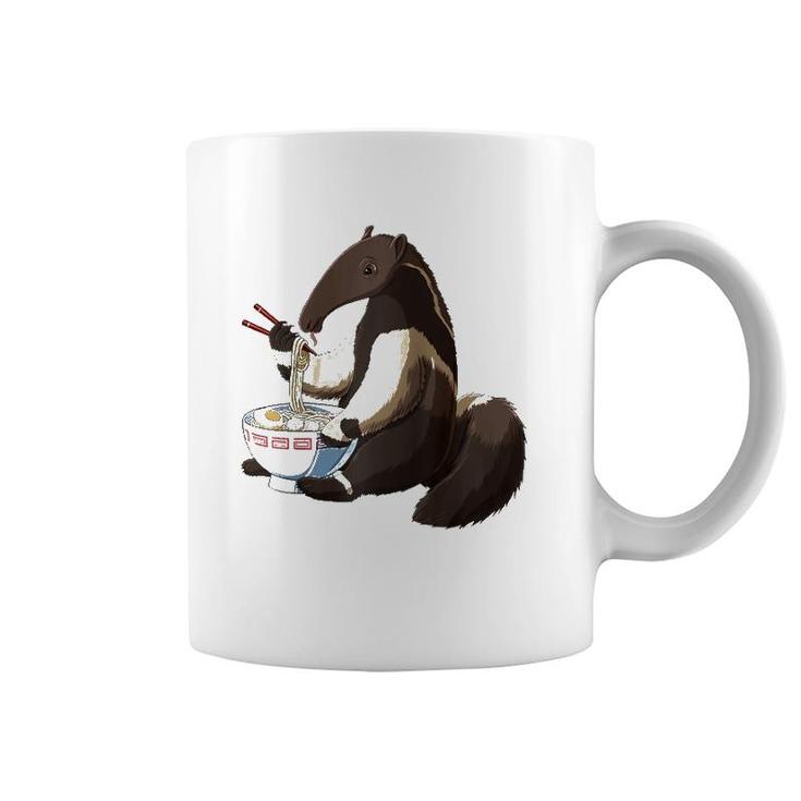 Funny Japanese Kawaii Ramen Anteater Raglan Baseball Tee Coffee Mug