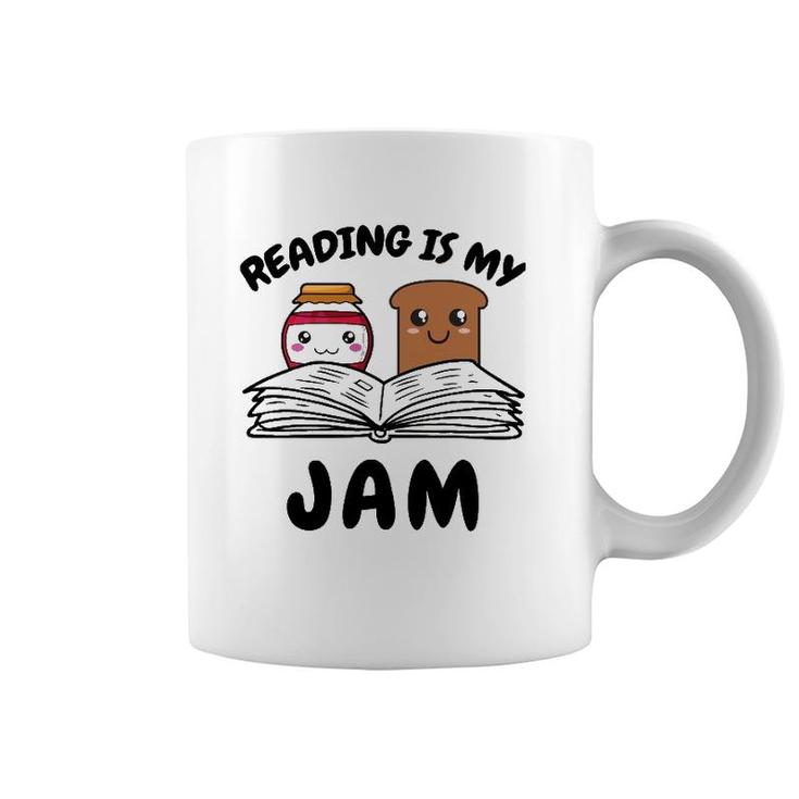 Funny Reading Is My Jam For Teacher Nerd Bookworm Book Lover Coffee Mug
