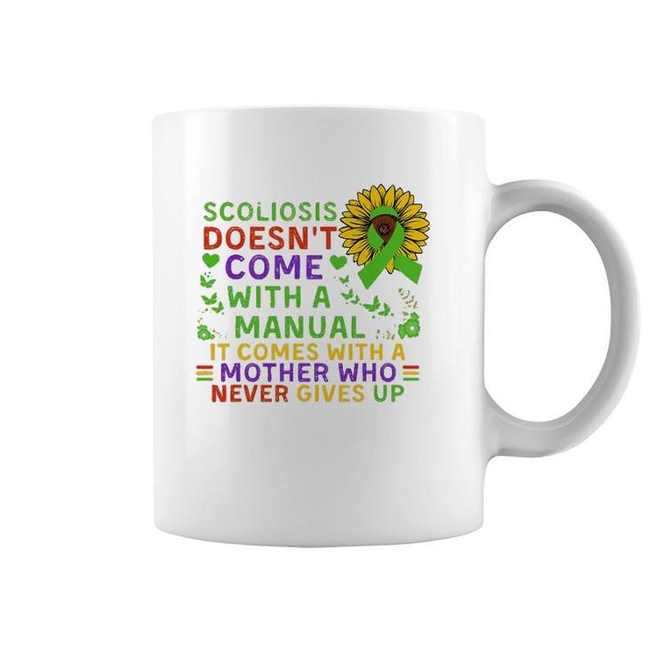 Funny Scoliosis Mother Quote Sunflower With Butterflies Coffee Mug