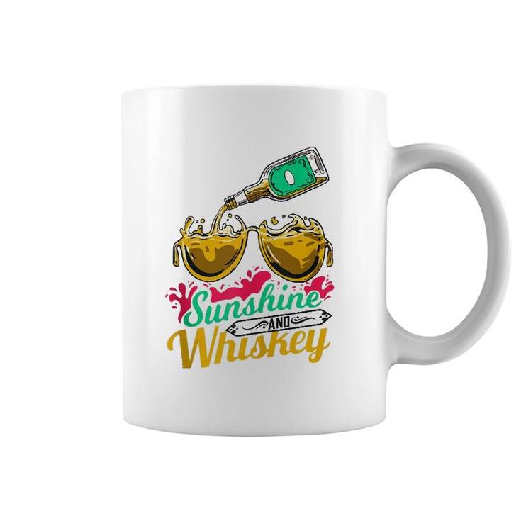 Funny Summer Vacation Gift Sunshine And Whiskey  Coffee Mug