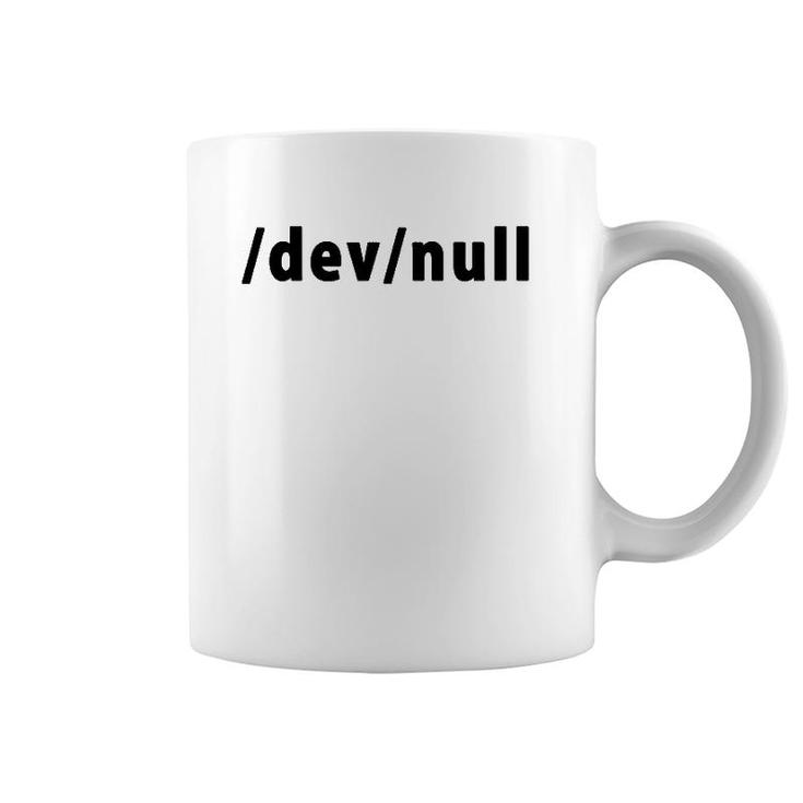 Funny Sysadmin Dev Null Joke Devops Linux Coffee Mug | Mazezy